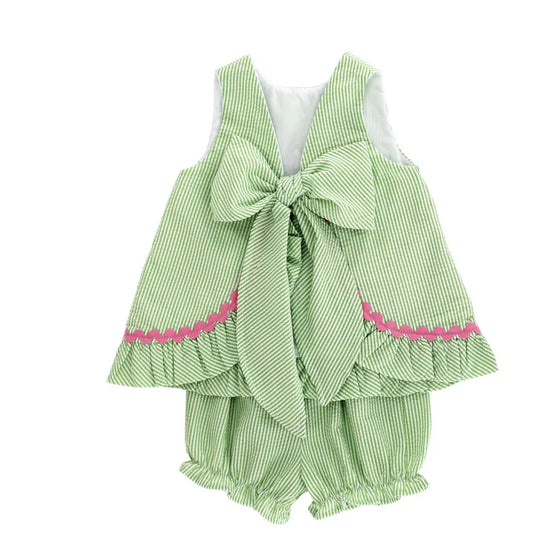 Girl's Angel Tie With Bloomers Dress Set