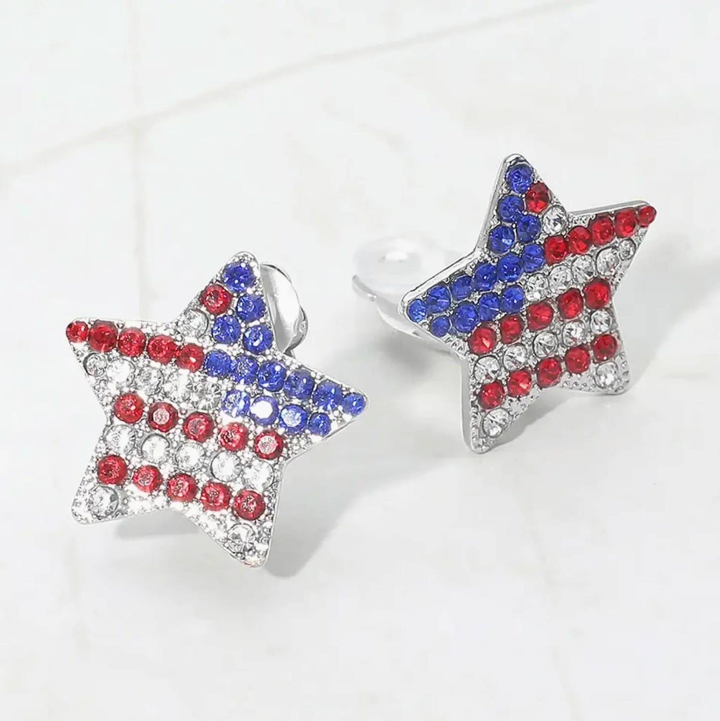 Women's American Star Clip Earrings
