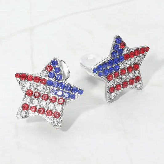 Women's American Star Clip Earrings
