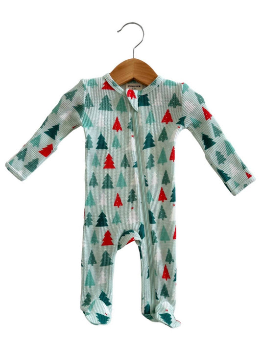 Kids Organic Waffle Zip Footie