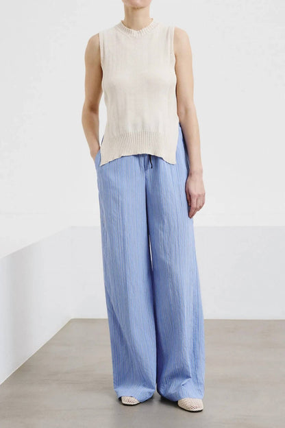 Striped Technical Viscose Trousers