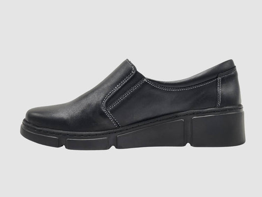 Women's Gaia Leather Zip Up Loafer Shoes