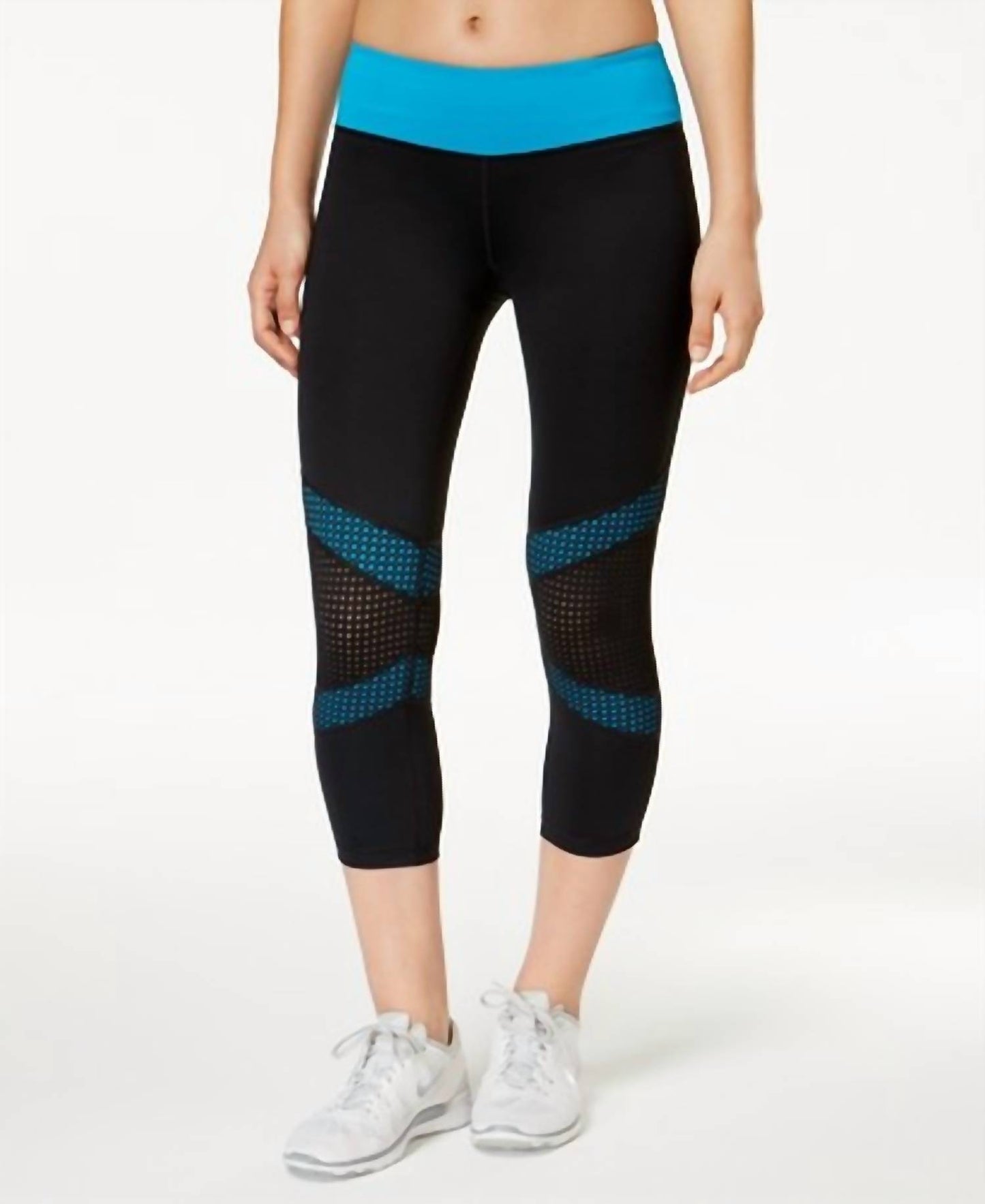 Women's Mesh Trim Cropped Leggings