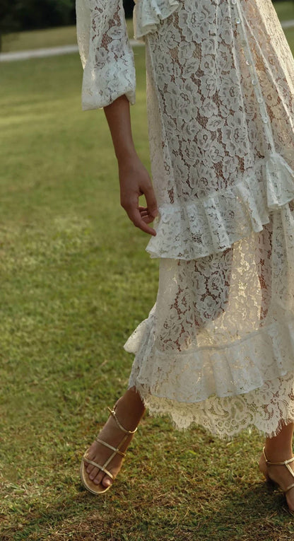 POSH LACE LONG DRESS