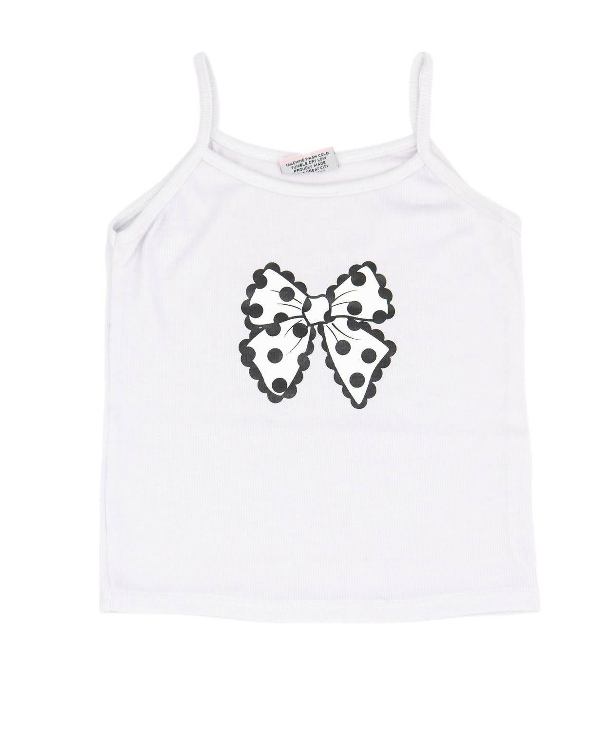 Girl's Polka Dot Bow Cami Top