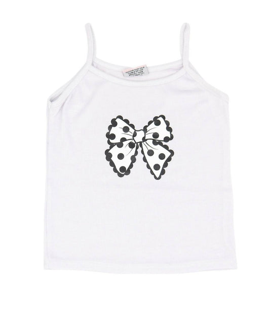 Girl's Polka Dot Bow Cami Top