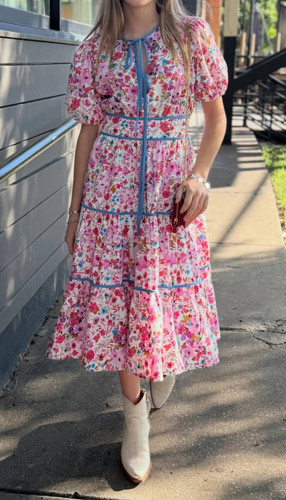 Flower Print Midi Dress