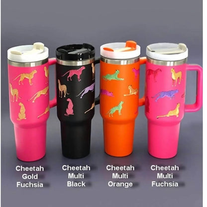 Wall to Wall - Cheetah Print 40 Oz Stainless Steel Insulated Tumbler - Rack Hunt