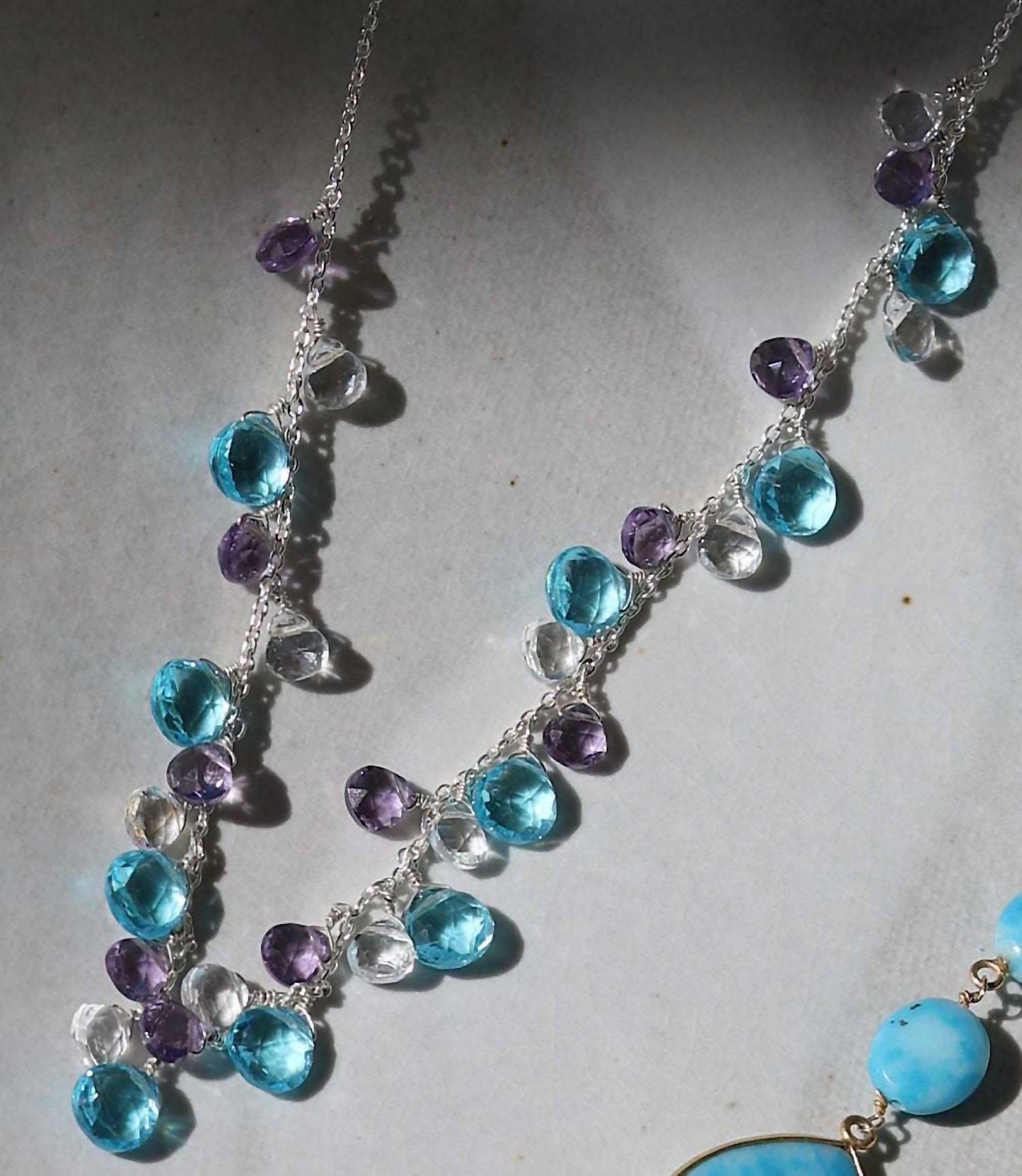 Women's Dangling Gemstone Necklace