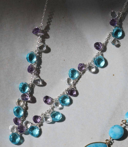Women's Dangling Gemstone Necklace