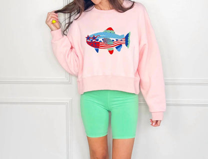 USA Reel Good Day Cropped Sweatshirt