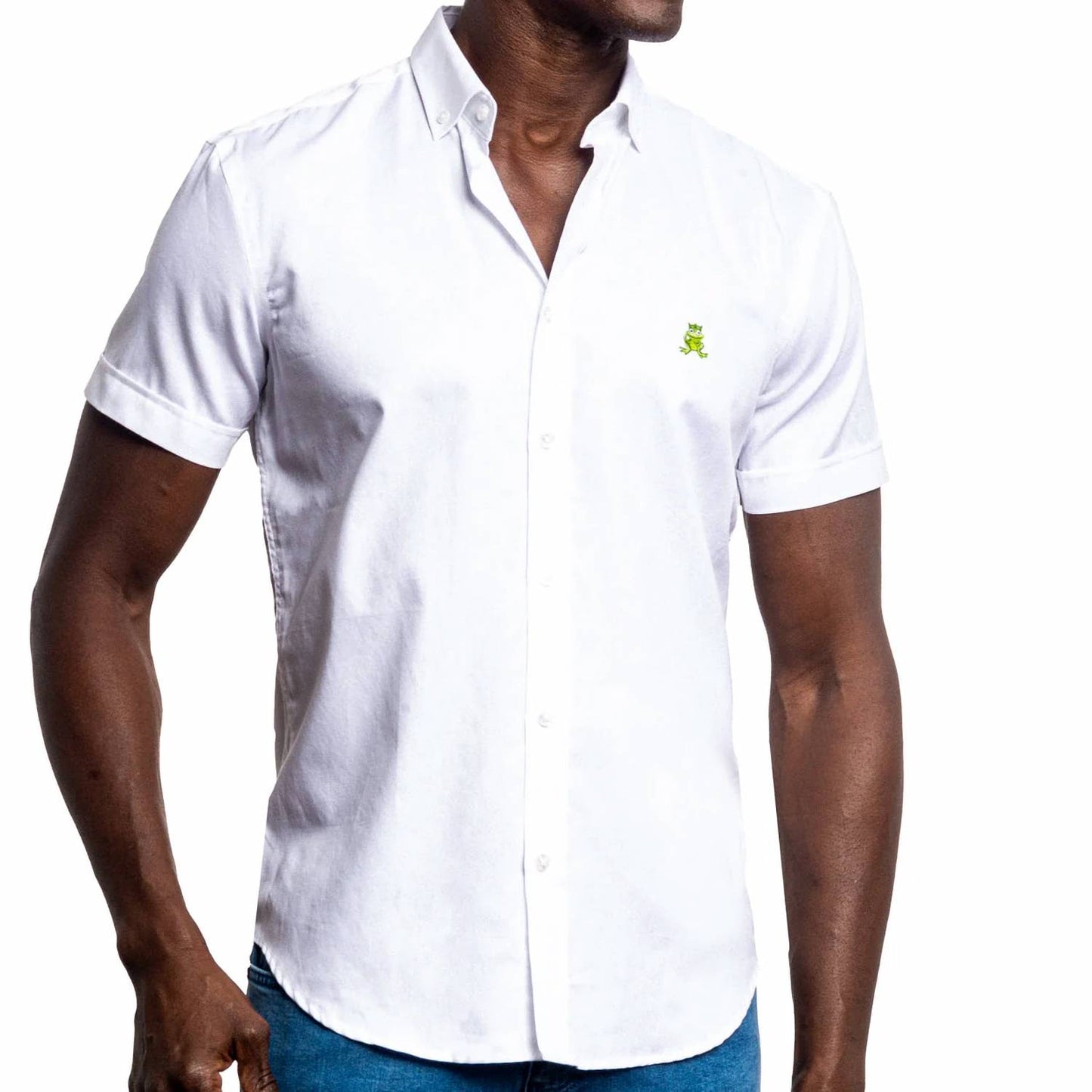 Oxford Frog Short Sleeve Button Down Shirt