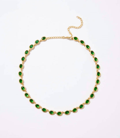 Women's Gemstone Station Necklace