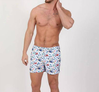 Surf City Print Swim Trunks