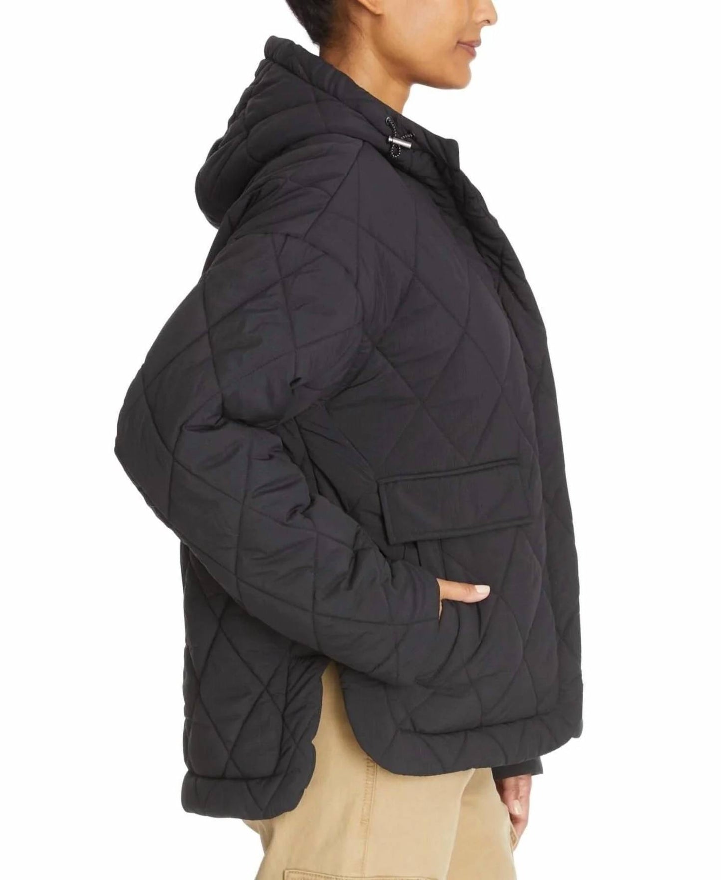 High-low Quilted Outdoor Puffer Jacket
