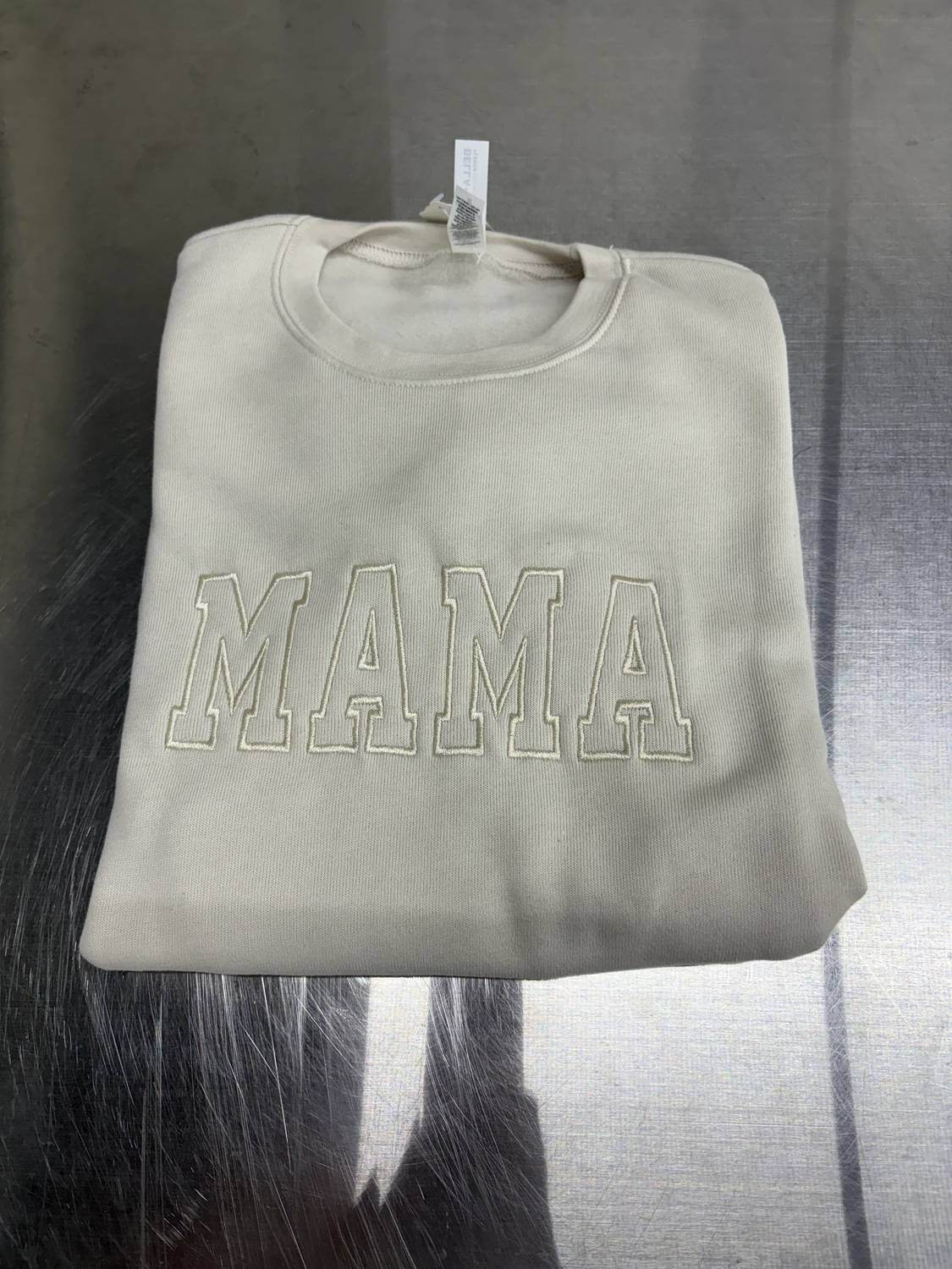 Honey Soul - Women's Neutral Embroidered Mama Sweatshirt - Rack Hunt -