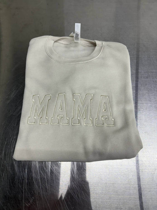 Honey Soul - Women's Neutral Embroidered Mama Sweatshirt - Rack Hunt -