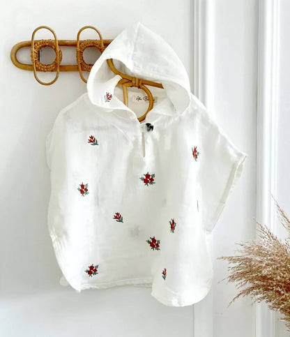Ada Baby - Floral Organic Muslin Poncho For Baby And Toddlers - Rack Hunt