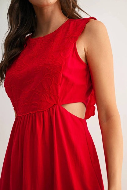 Embroidered Cut-out Maxi Dress
