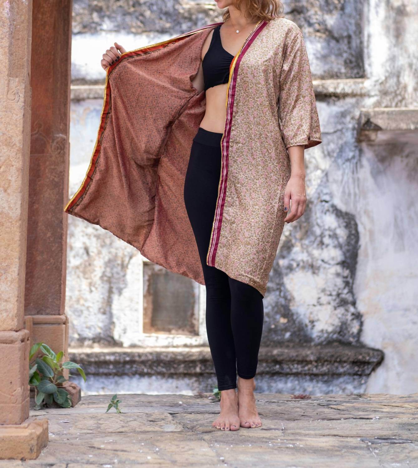 StandAwt - Leila Reversible Saree One Size Kimono - Rack Hunt -