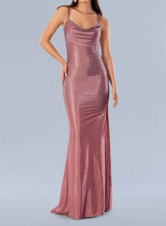 Spaghetti Strap Open Back Gown