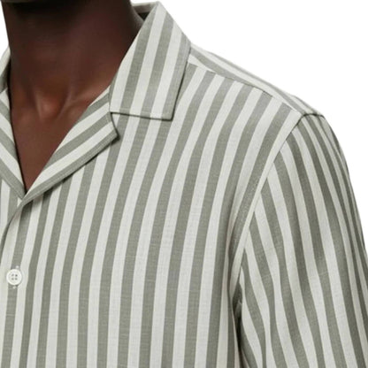 Striped Cuban Collar Shirt