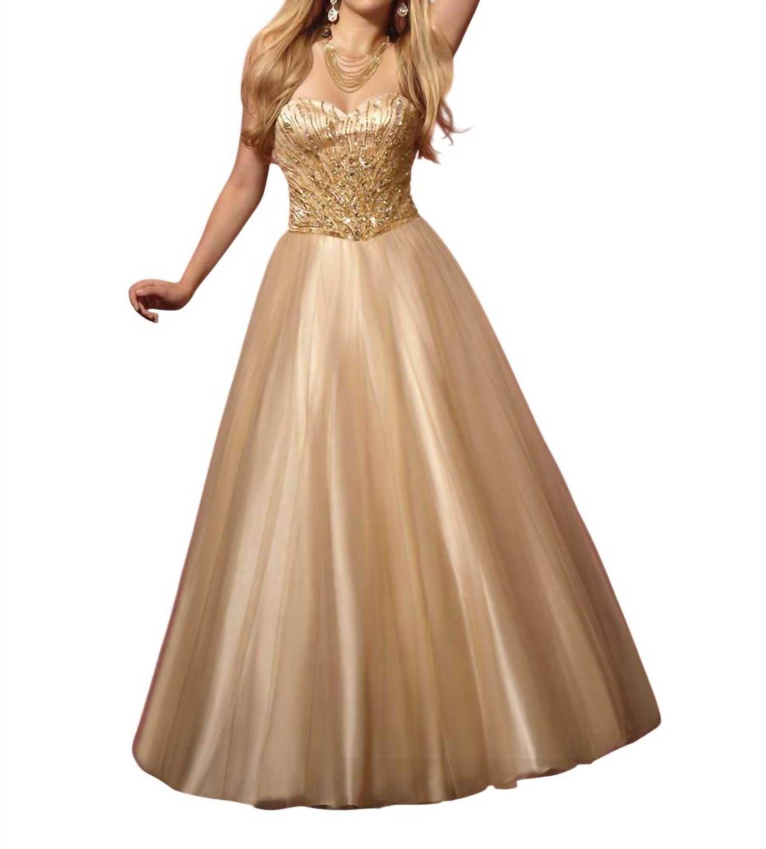 Kiss Kiss Formal - Beaded Bodice Tulle Ball Gown - Rack Hunt -
