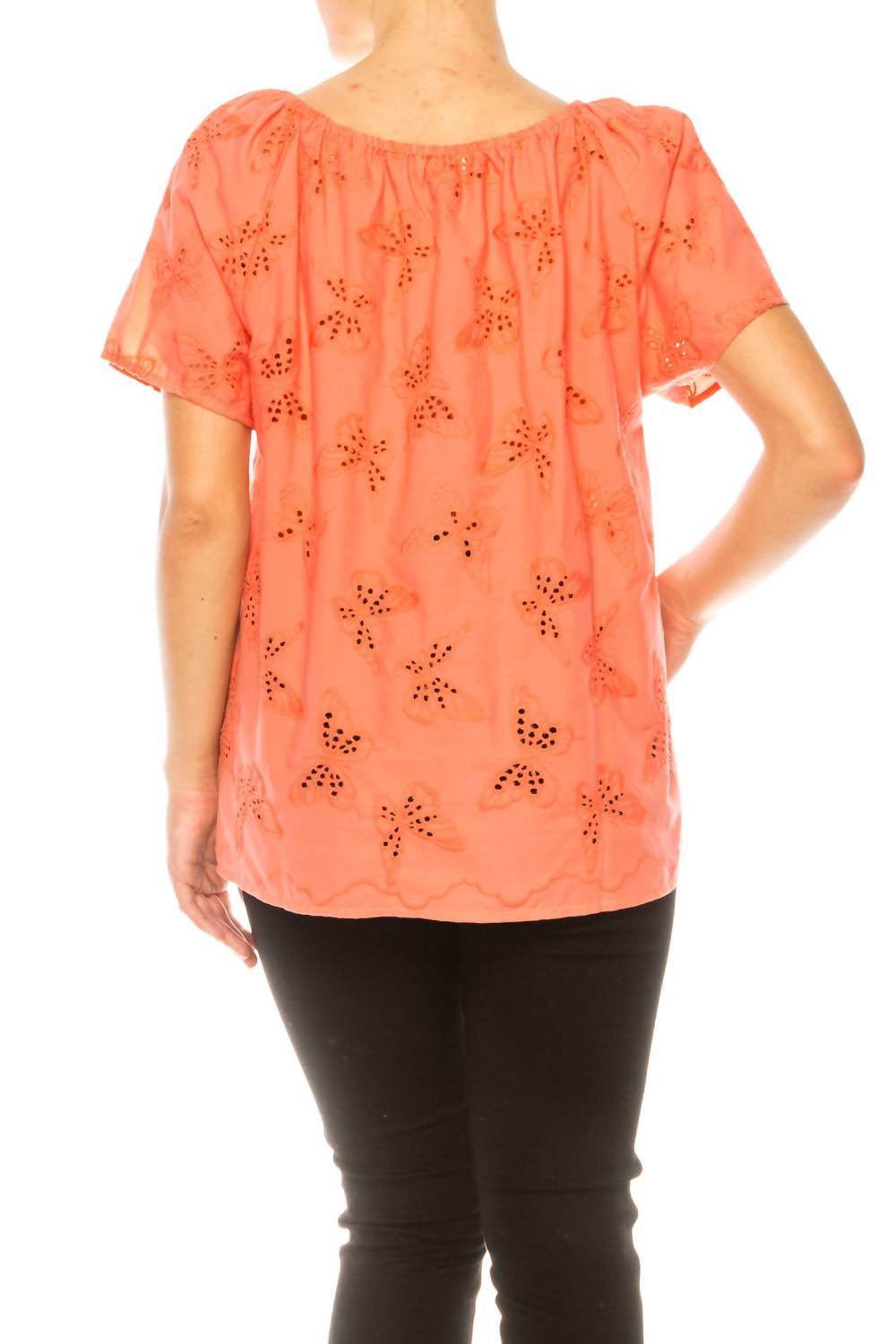 Grand & Greene - Butterfly Eyelet Short Sleeve Top - Rack Hunt