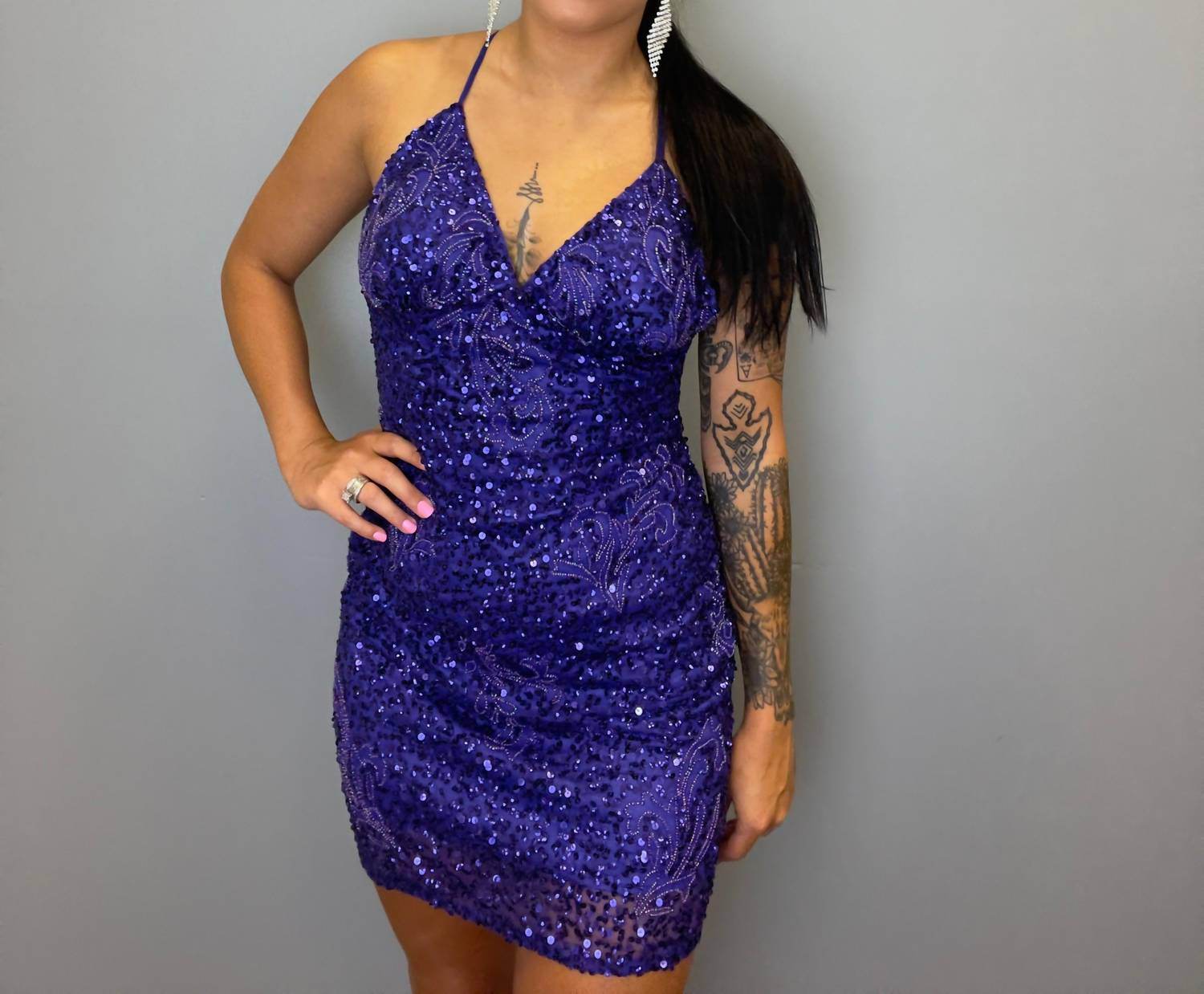 Aleta - Beaded Short Cocktail Dress - Rack Hunt -