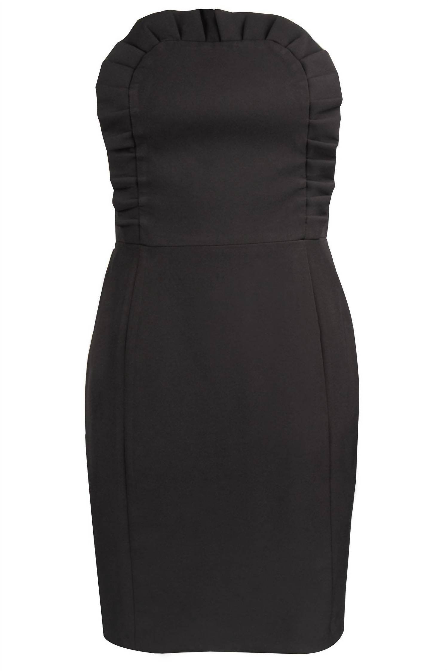 Clover and Sloane - Strapless Ruffle Apron Cocktail Dress - Rack Hunt