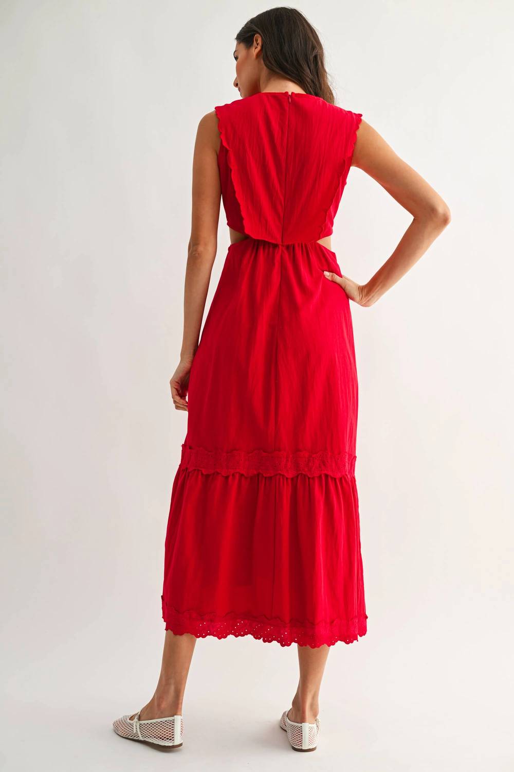 Embroidered Cut-out Maxi Dress