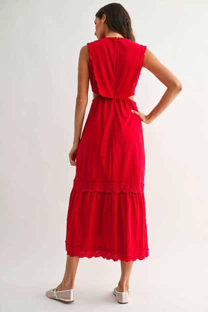 Embroidered Cut-out Maxi Dress