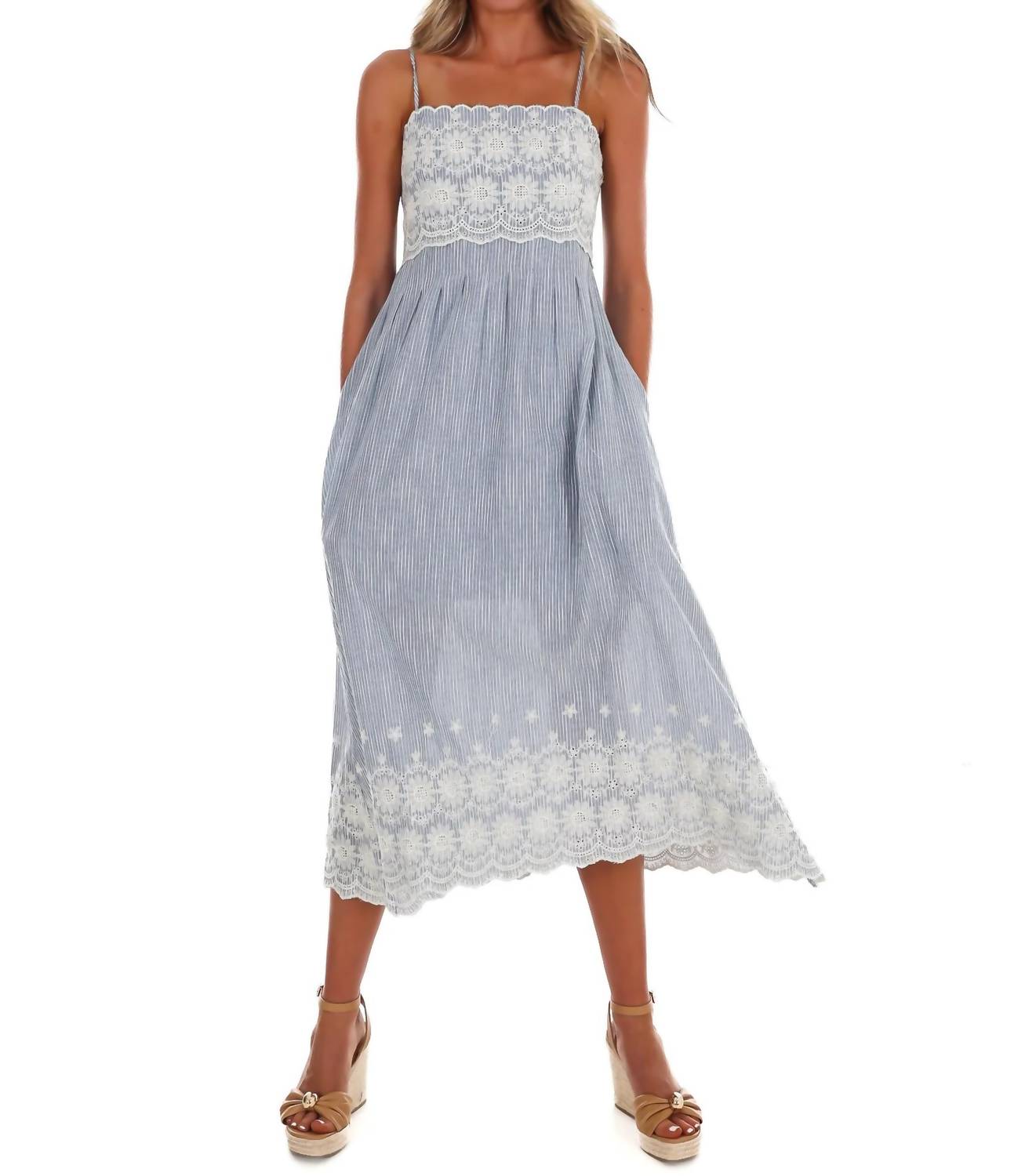 Coastal Daydream Lace Midi Dress