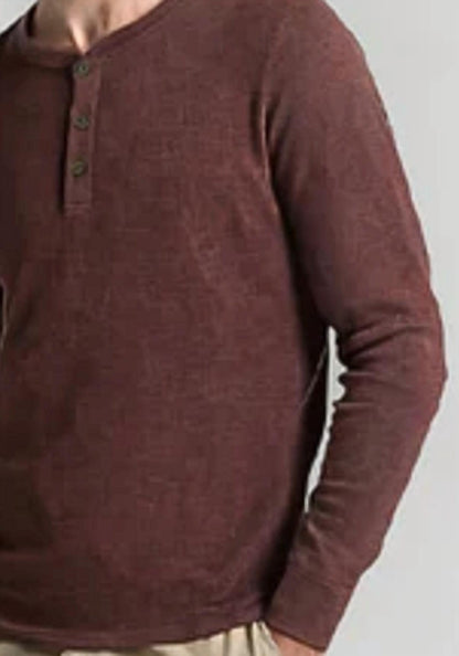 Waffle 3 Button Henley Top