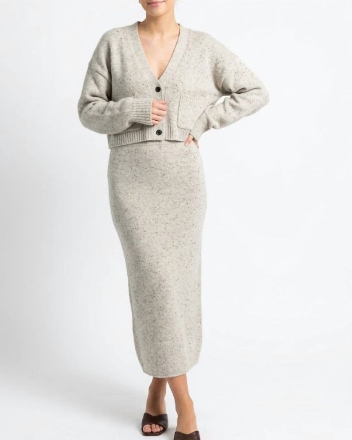 Comfy Cozy Relaxed Cardigan and Skirt Set