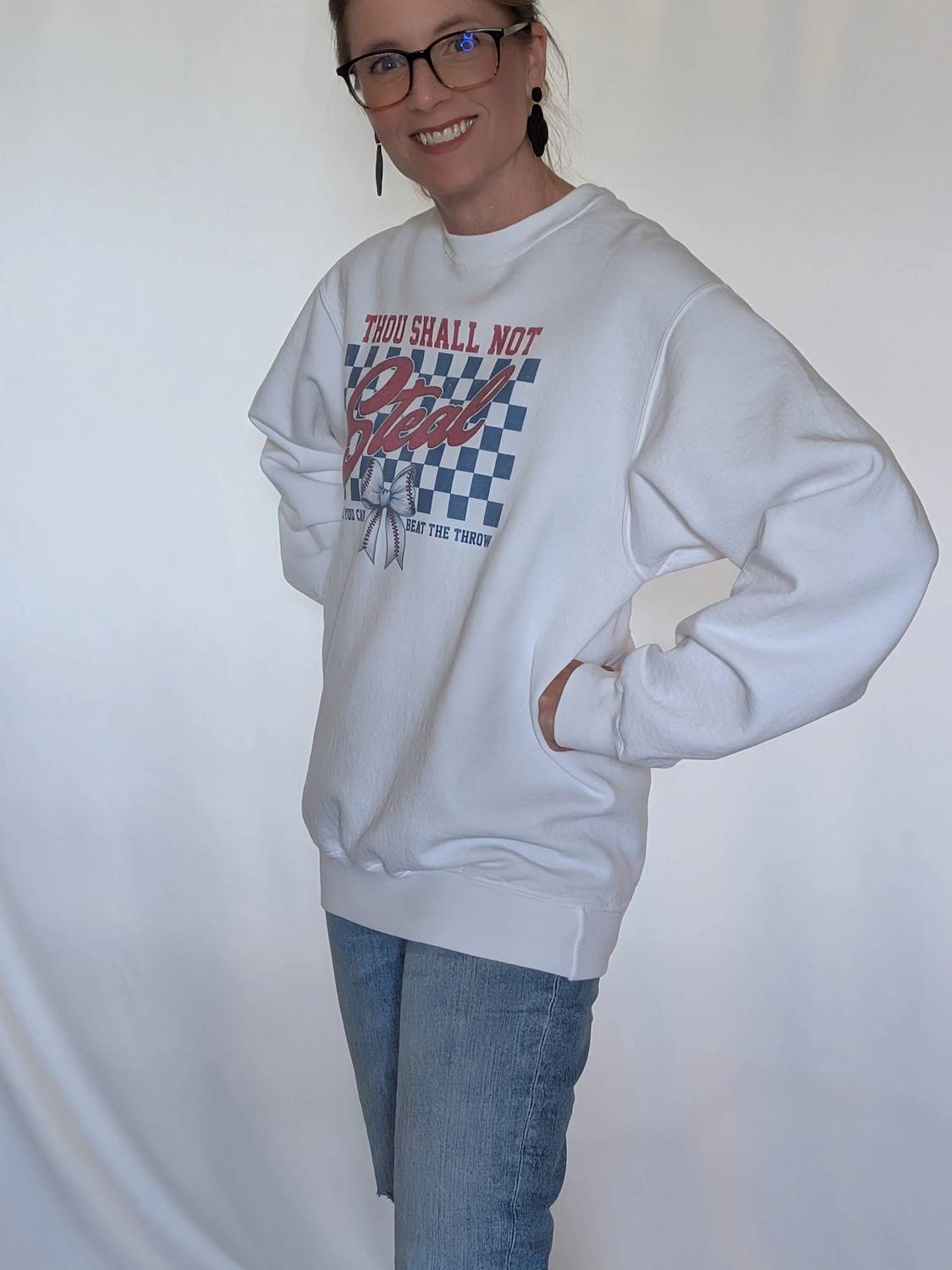 Baseball Thou Shall Not Steal Sports Graphic Sweatshirt