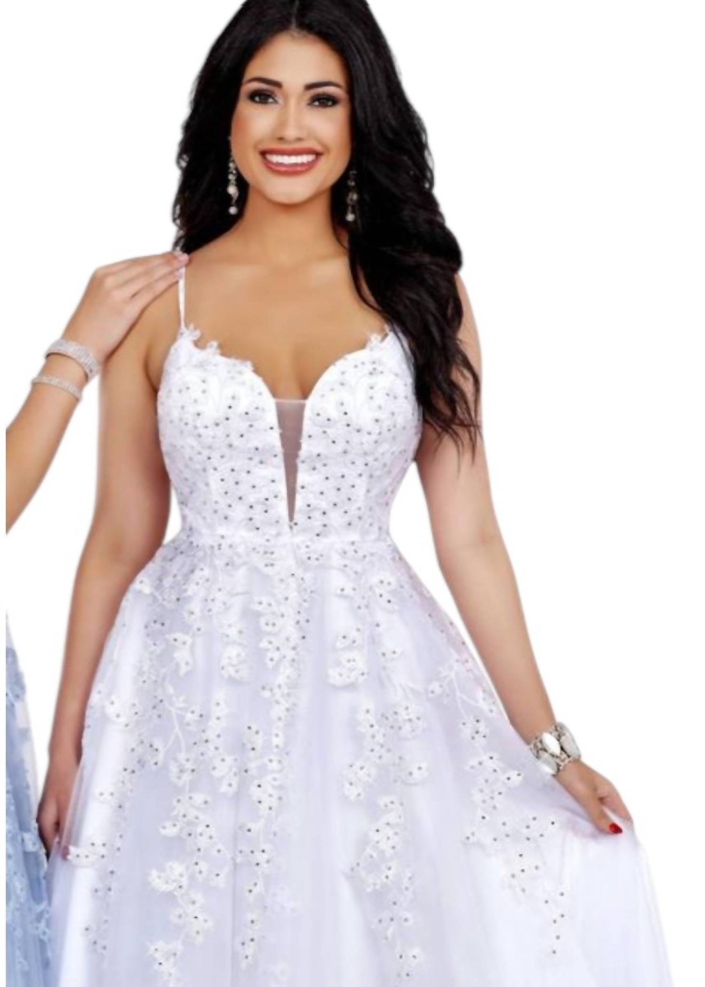 Embroidered Tulle Maxi Dress