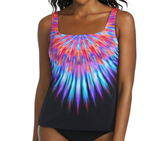 Active Spirit - Birds Of A Feather Square Neck Tankini Top - Rack Hunt -
