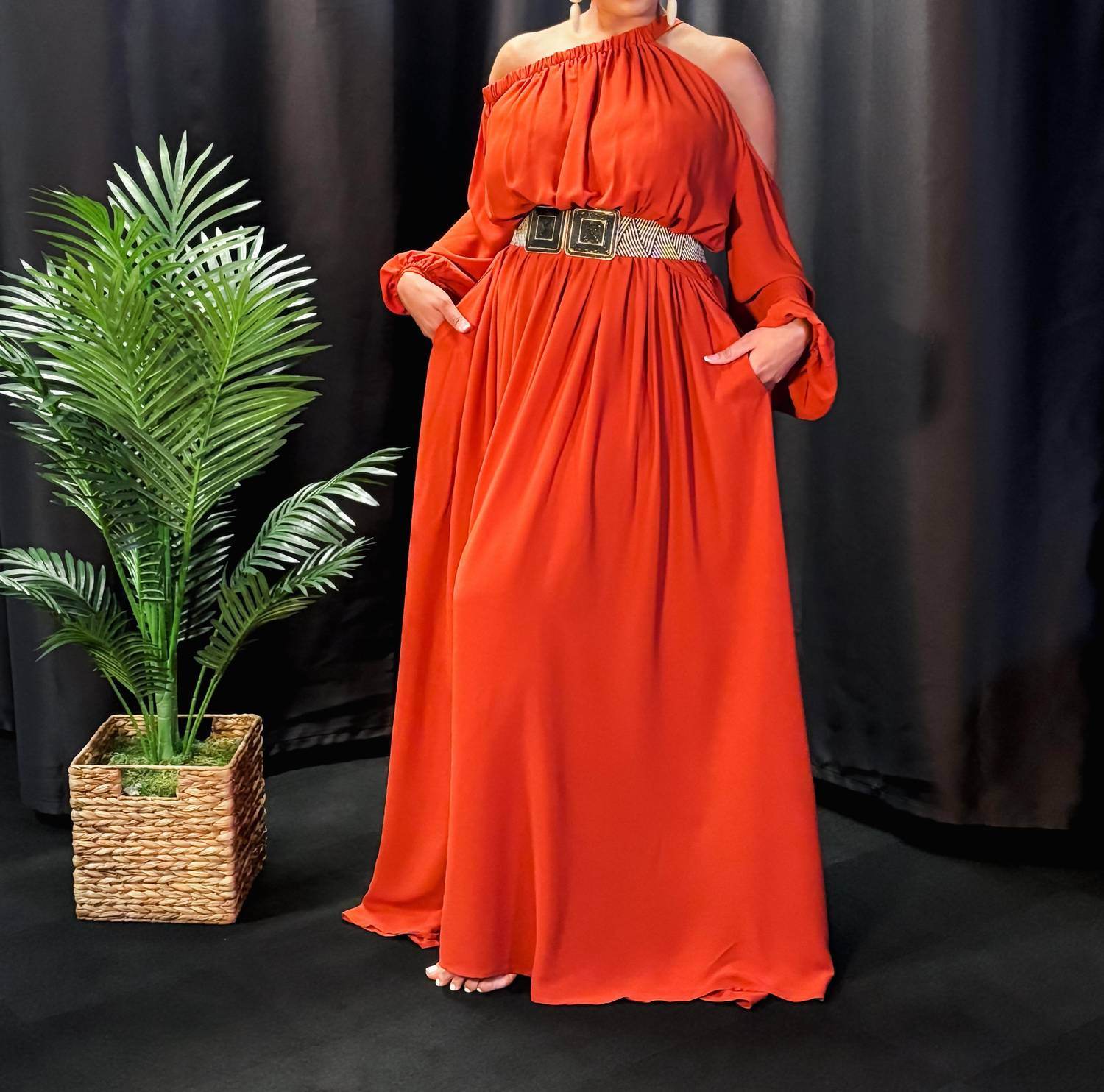 Nina Cheyenne - Rust Radiance Maxi Dress - Rack Hunt -