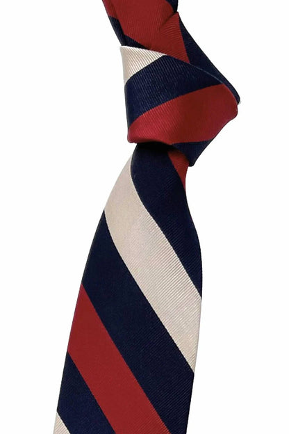 Men's Regimental Self-lined Woven Silk Faille Tie