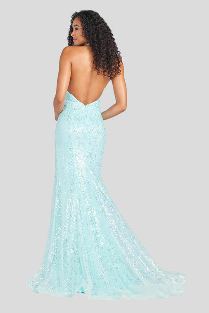 Sequin Halter Gown