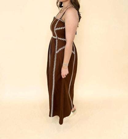 Ayla Fable Contrast Stitch Maxi Dress