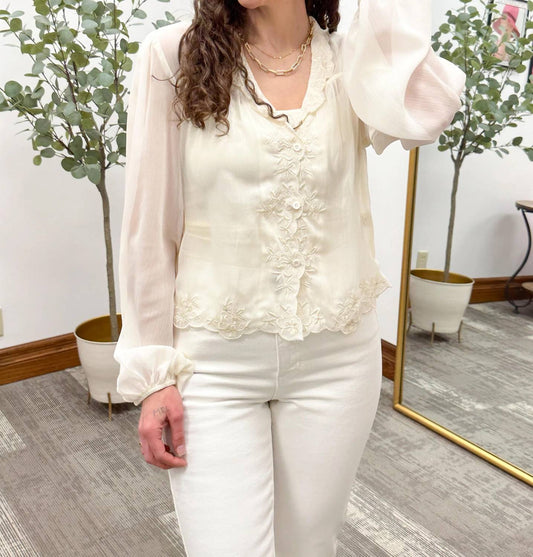 Embroidered Chiffon Blouse