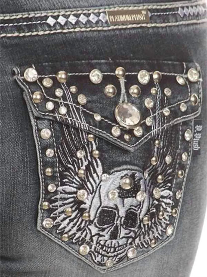 Bus Stop - Naughty Too Distressed Skull Jean - Rack Hunt