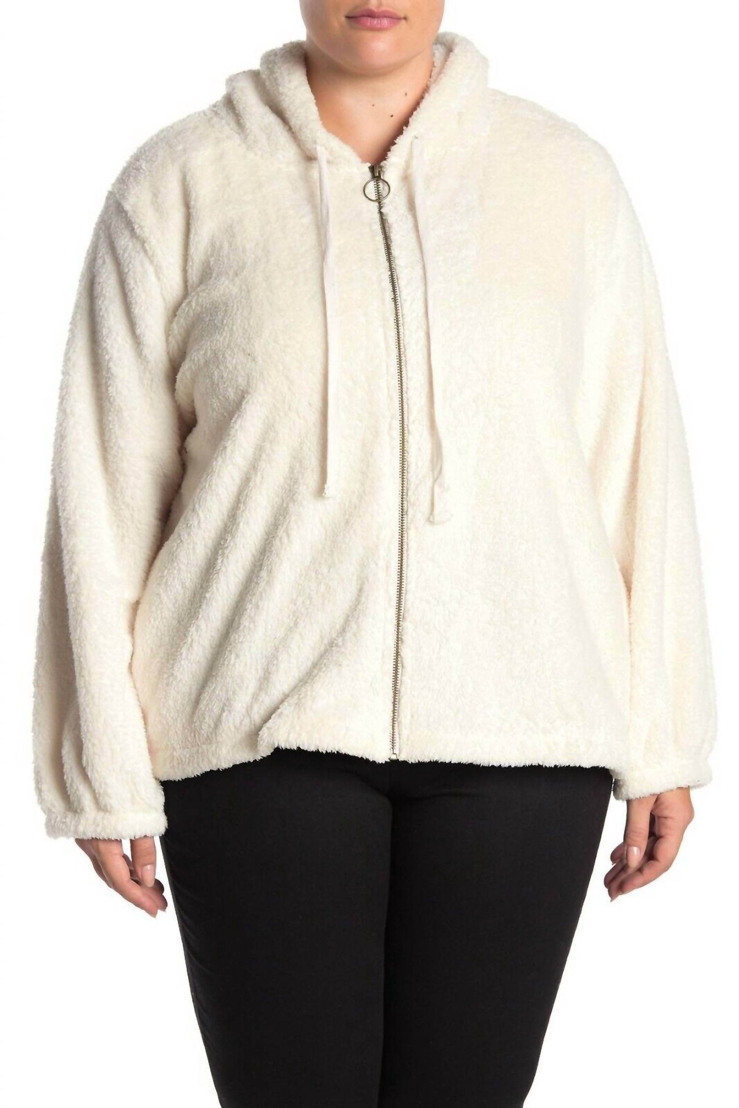 Bobeau - Faux Fur Front Zip Ultra Plush Soft Hoodie - Rack Hunt -