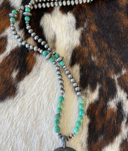 Women's Faux Pearl Turquoise Naja Necklace