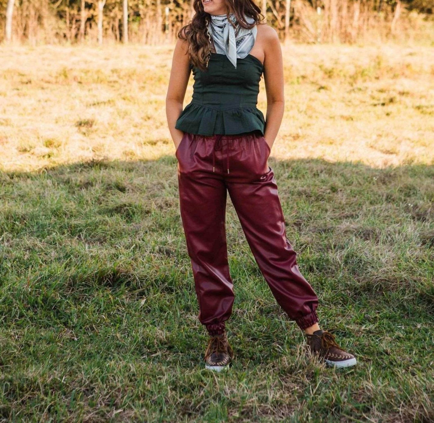 LOVELO - Ruby Faux Leather Jogger Pants - Rack Hunt -