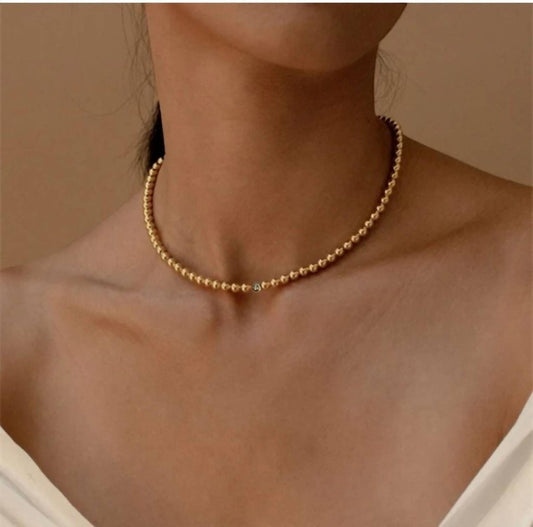 Women's Diamond Bead Choker