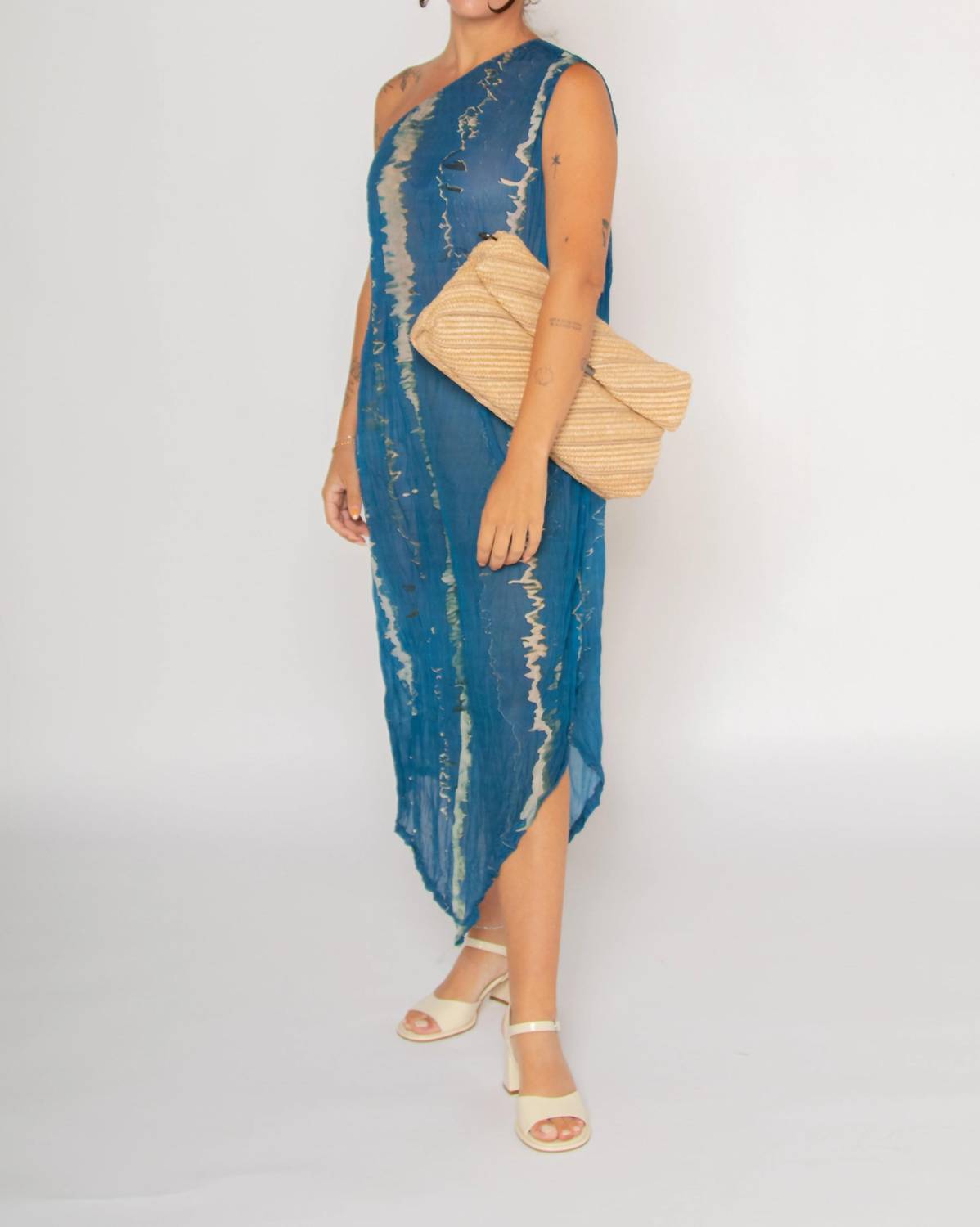 One Shoulder Crinkle Dress