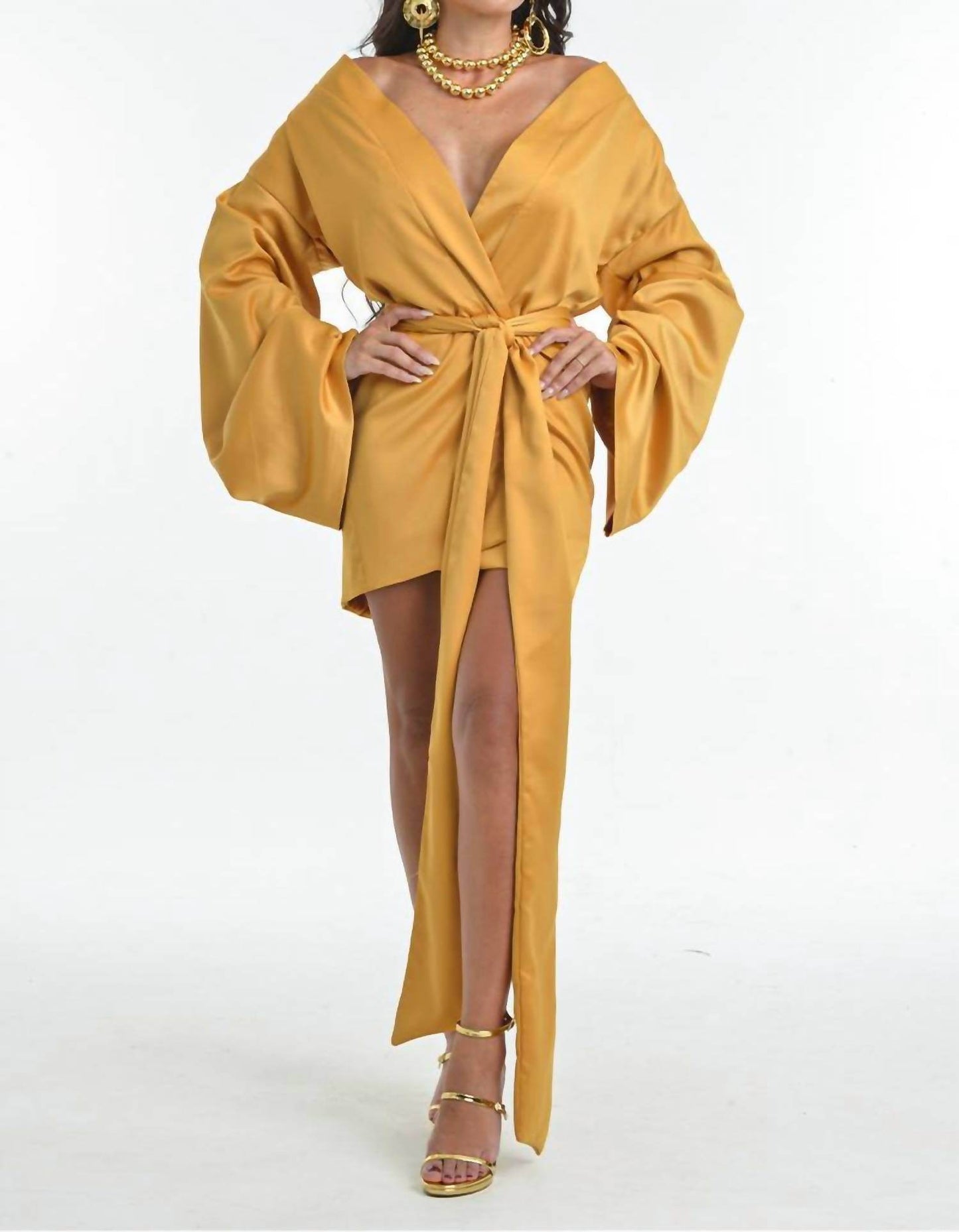 Steffany Milano - Golden Empress Wrap Dress - Rack Hunt